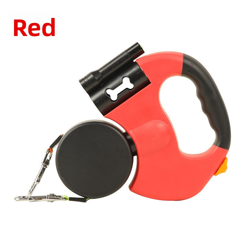 Dual retractable lead for two dogs, ideal for walking two dogs