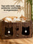 Two tier cardboard cat house with scratching board and play balls, view 3 of 14