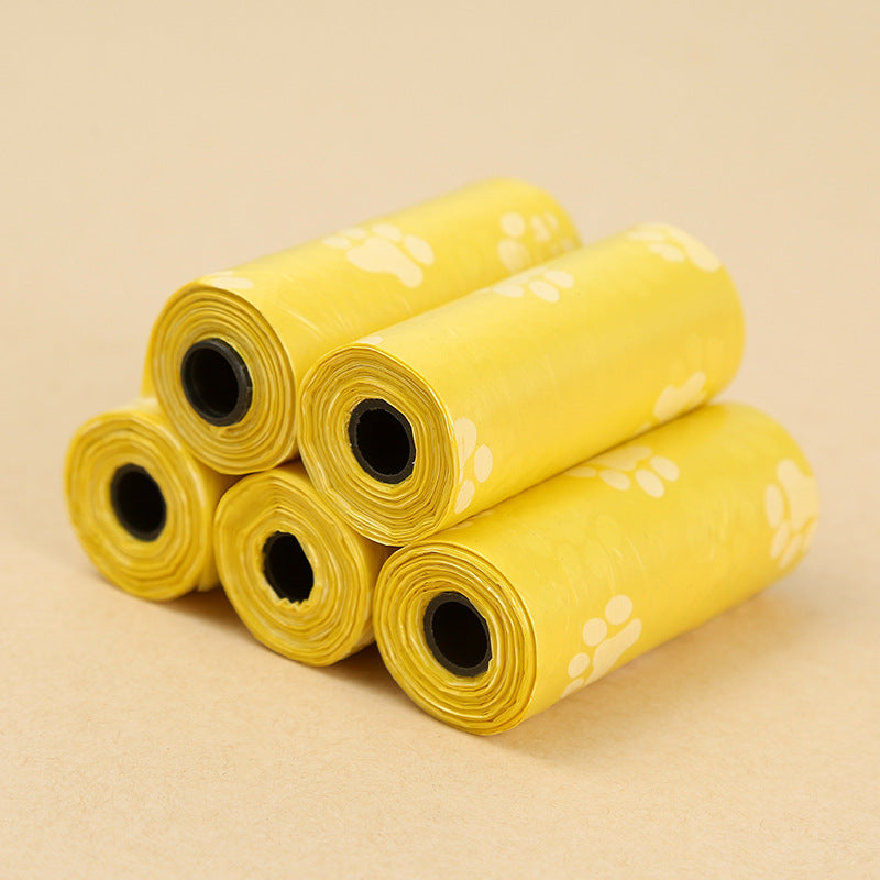 Pet Waste Bags on Rolls with Cat Paw Print, Leak-Proof