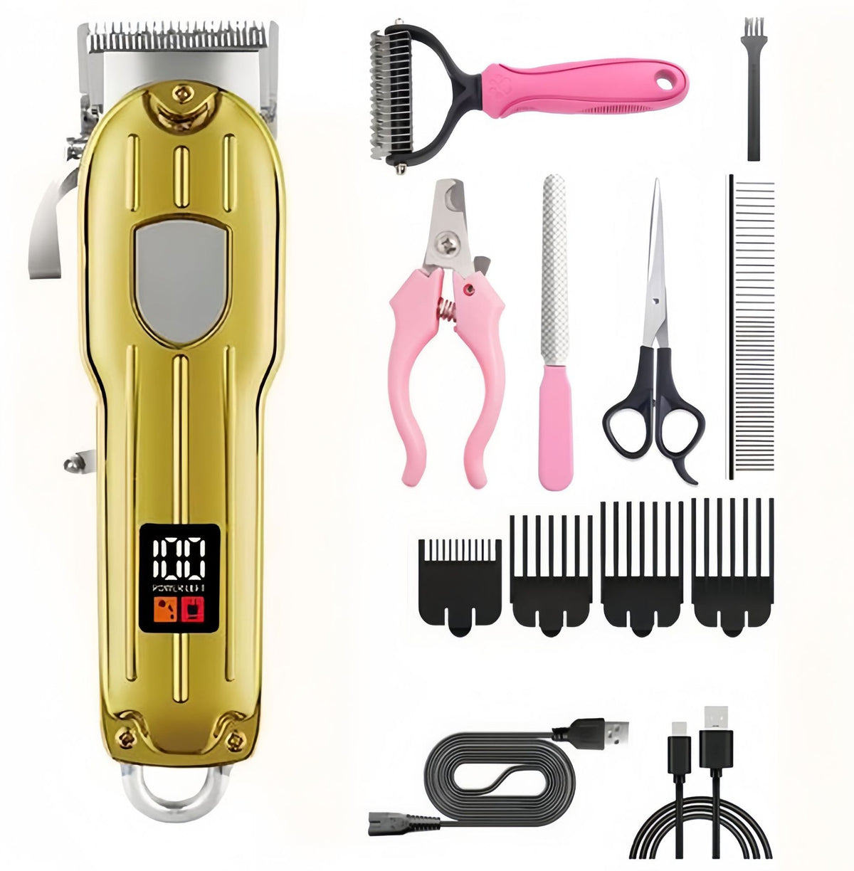 Cordless Electric Pet Clipper with Titanium Alloy Blades