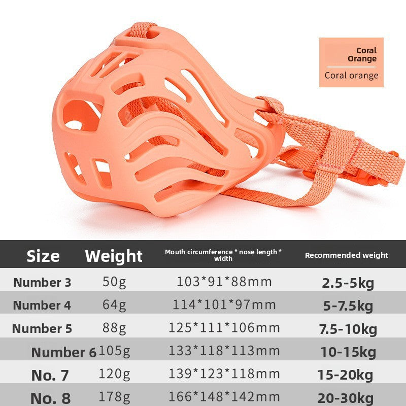 Soft silicone basket dog muzzle with straps, product image 33