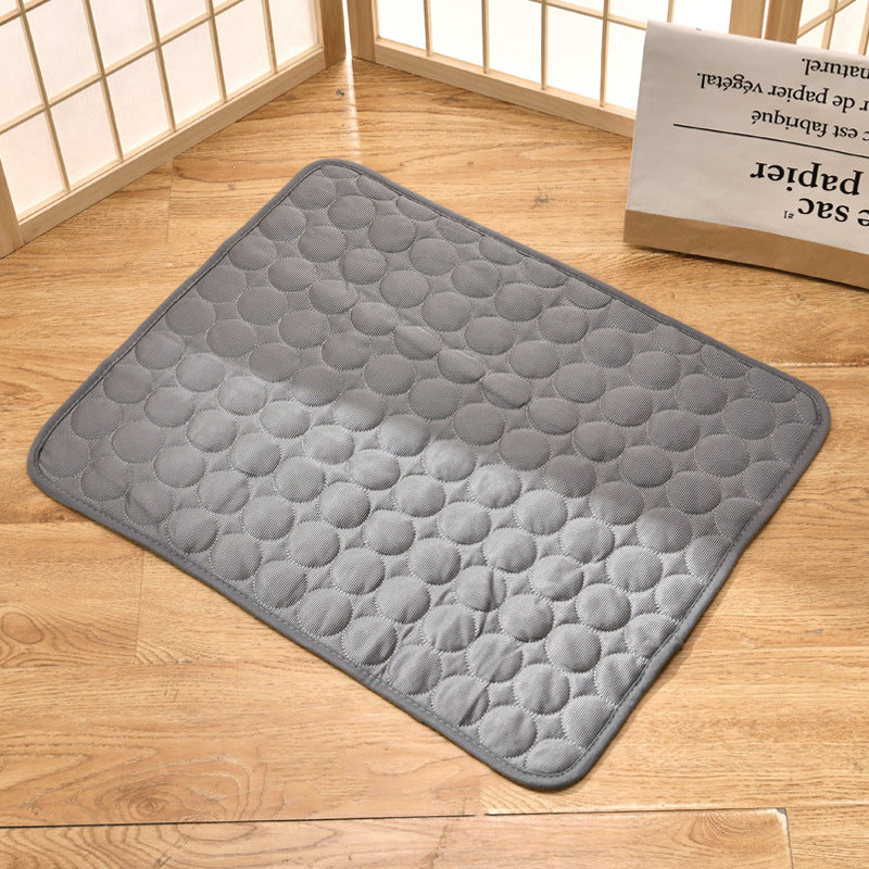 Cooling nylon pet mat for dogs and cats in Light Grey, top view