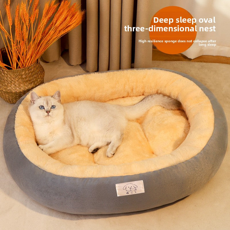 Small dog sleeping on a green thick pet mat