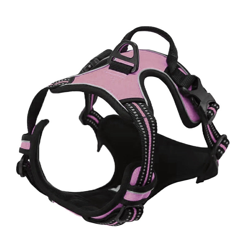 Escape-resistant reflective dog harness in black, product image 36