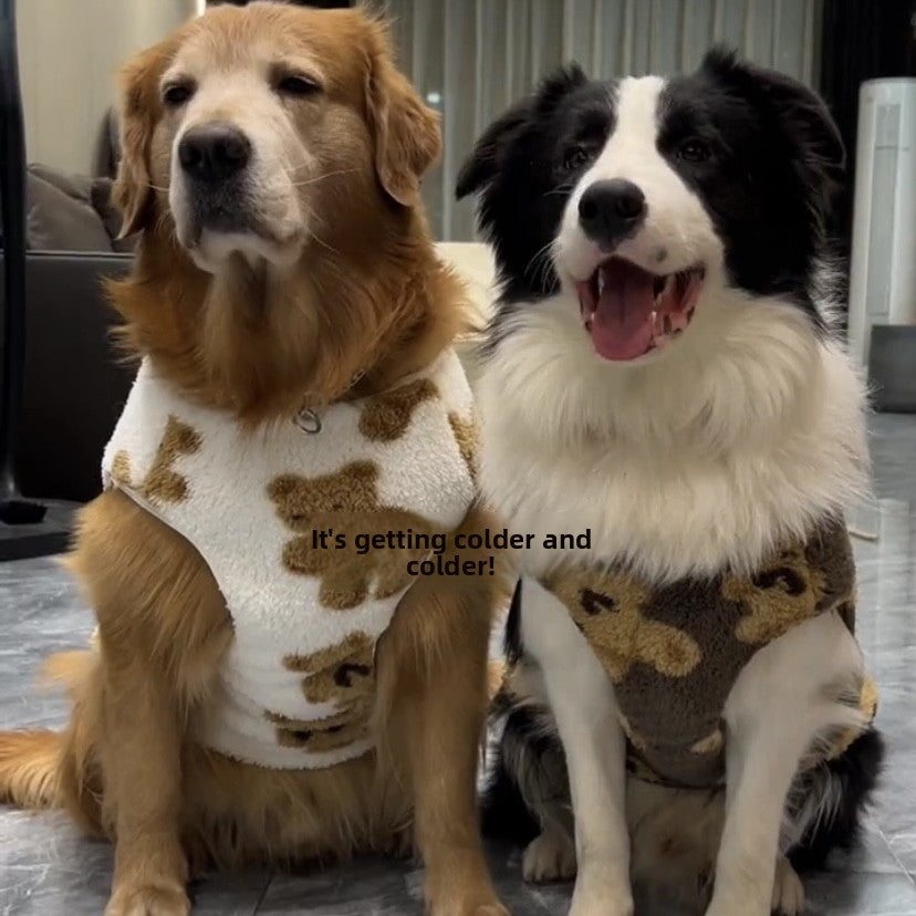 Fleece lined bear dog vest, available in 4 colours, image 3
