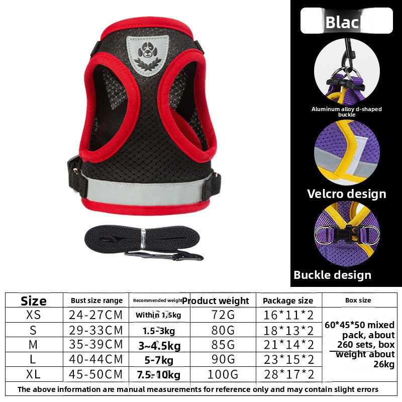 Breathable mesh harness and lead set for cats and small dogs in purple, view 14