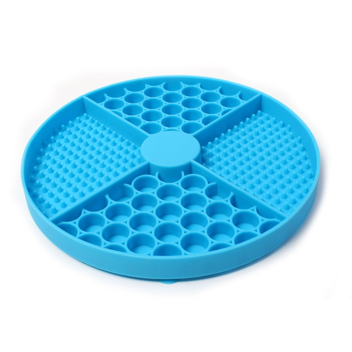 Round Silicone Pet Lick Pad with Suction Cup Base and Optional Scraper for Slow Feeding