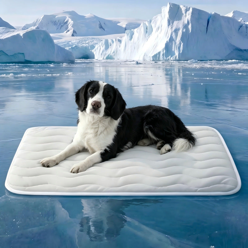 Light blue soft-touch pet bed mat with anti-slip base, photo 14