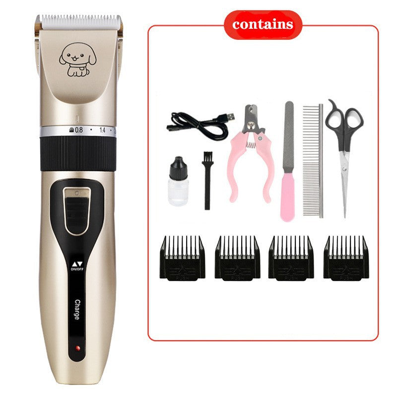 Cordless Dog Hair Clippers with Guide Combs, Low Noise Trimmer Kit