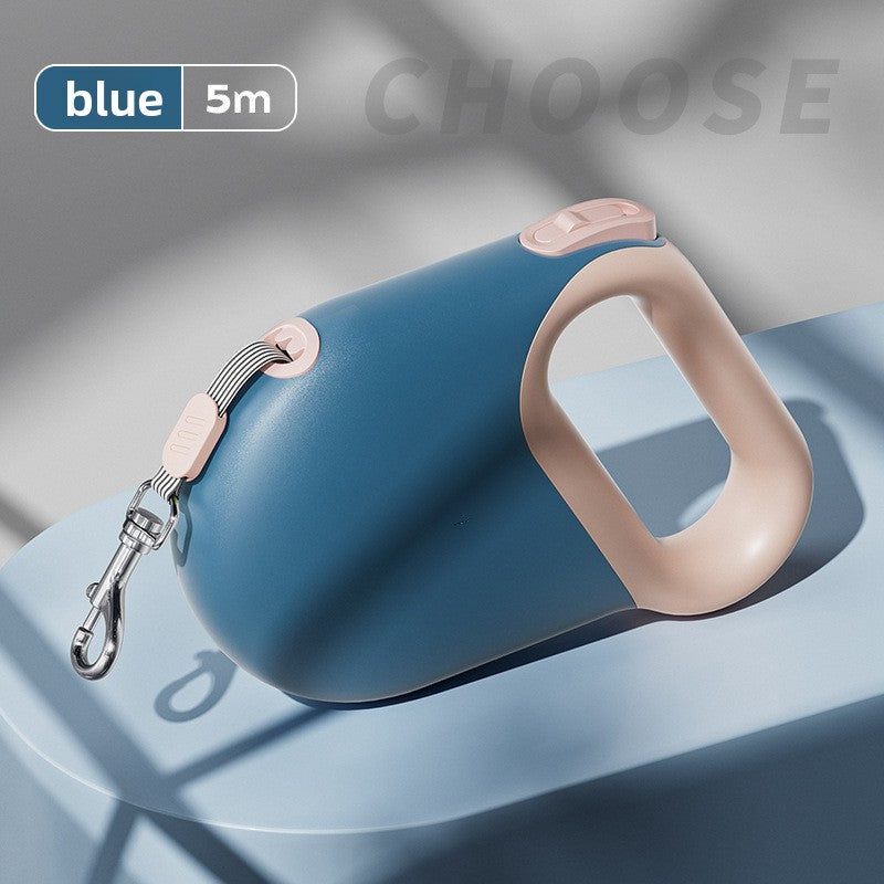 Reflective retractable dog lead, 5m in 4 colour options