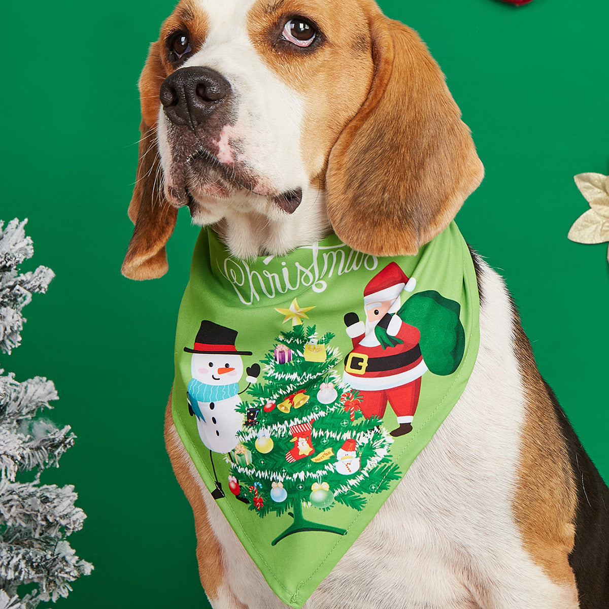 Cartoon print pet bandana for dogs and cats in Design 18, close-up detail