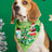 Cartoon print pet bandana for dogs and cats in Design 18, close-up detail