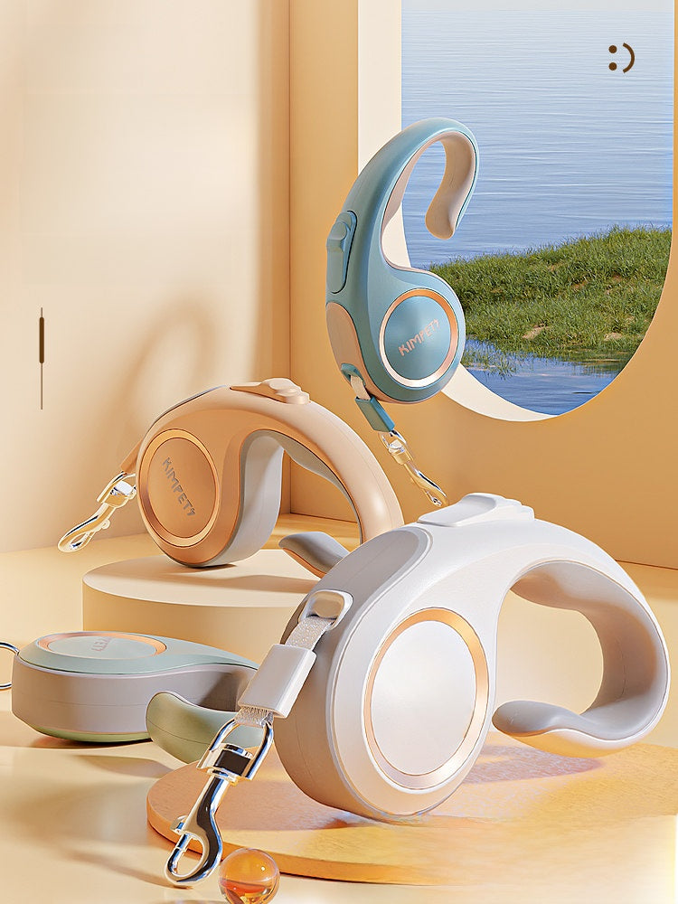 Retractable dog lead with one-touch brake and harness, product image 1