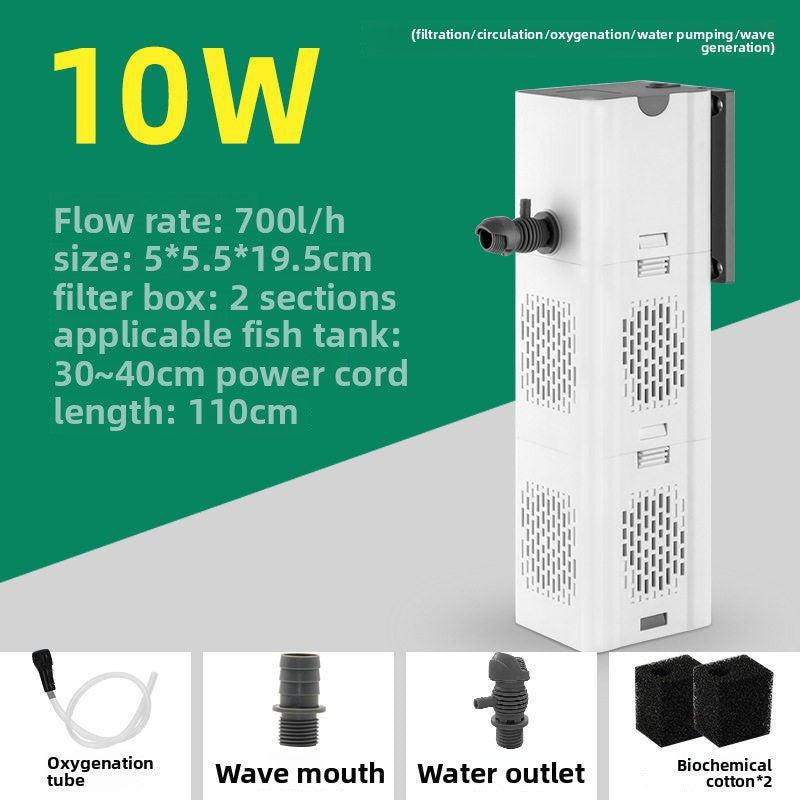 Submersible three in one aquarium filter pump for fish tanks, view 7