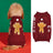 Christmas knitted pet jumper with festive design in Red Button Deer, in a home setting