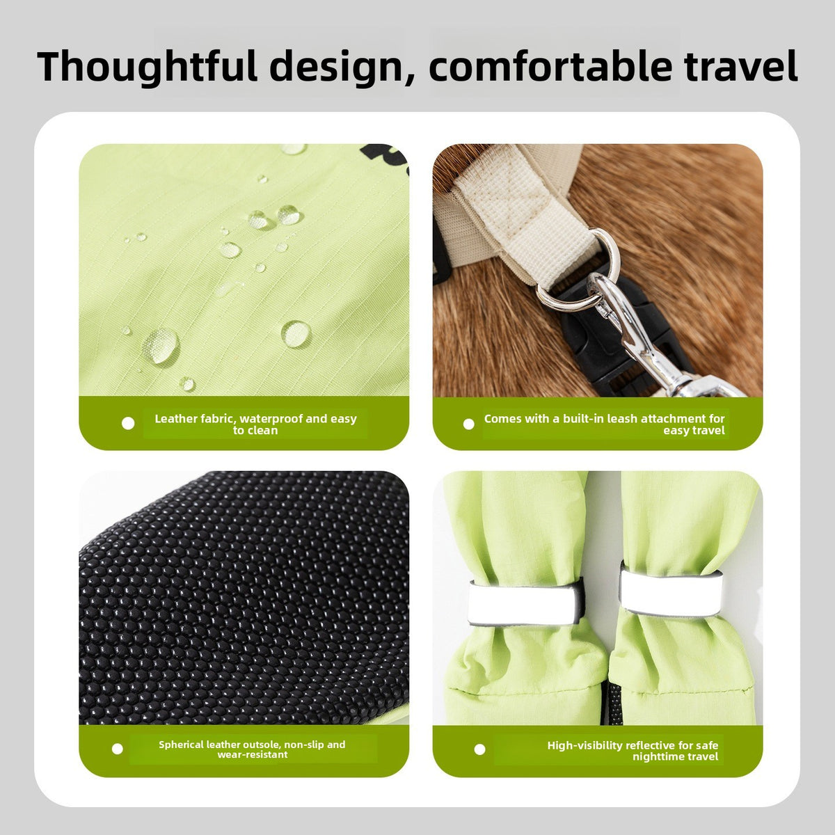 Anti-slip dog shoes with TPE soles and straps, product image 4