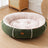 Round plush and corduroy pet bed for dogs and cats, photo 13 of 20