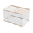 Small desktop plastic fish tank with clear cover and air pump, view 5