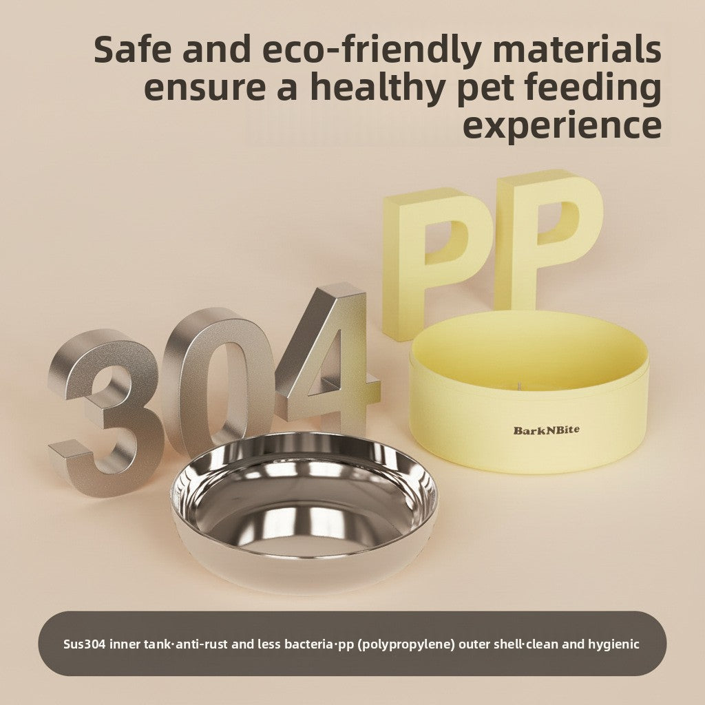 Stainless Steel Inner Slow Feeder Bowl with Weighted Anti-Spill Base for Small Pets