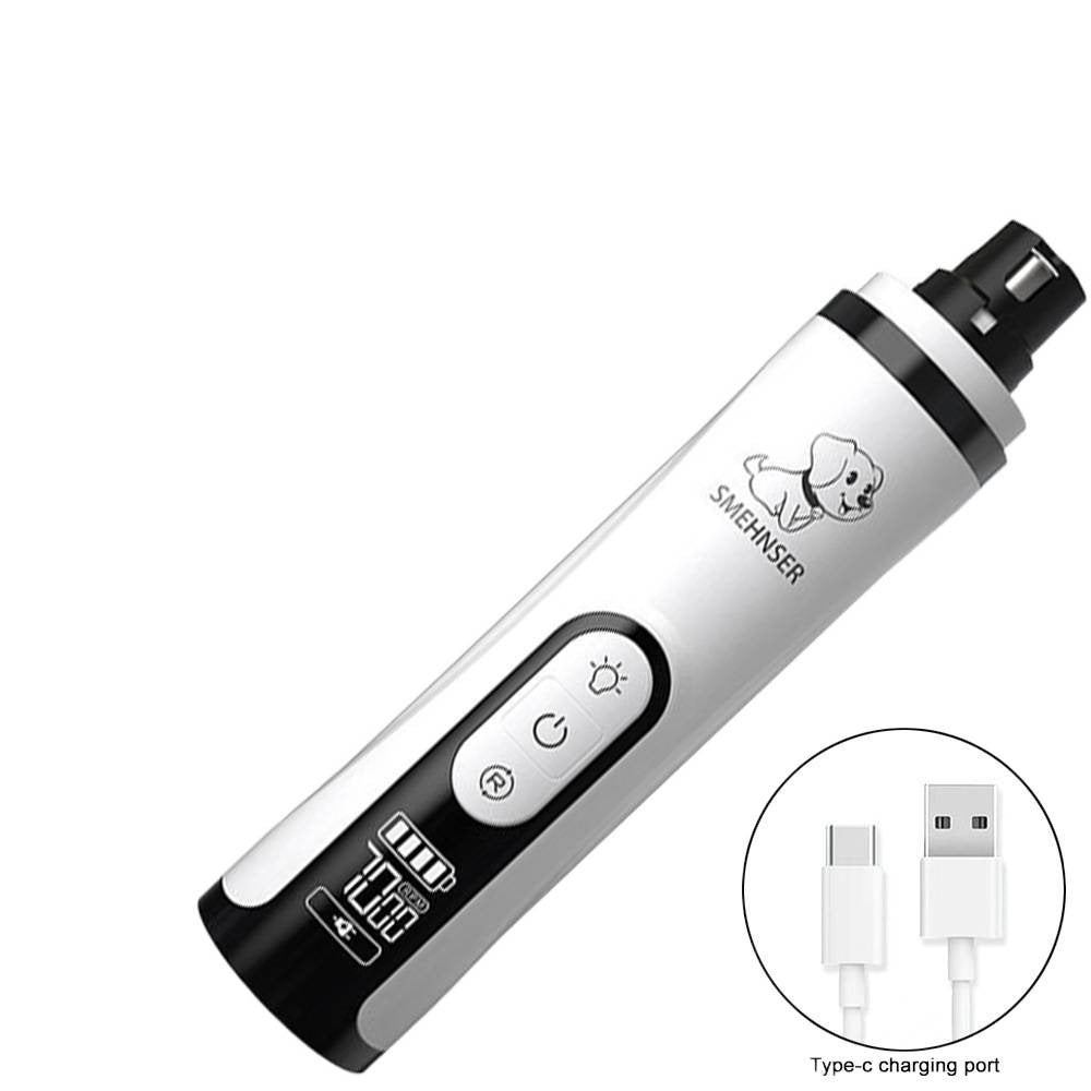 Three-Speed Pet Nail Grinder with Spare Heads and Dual LED