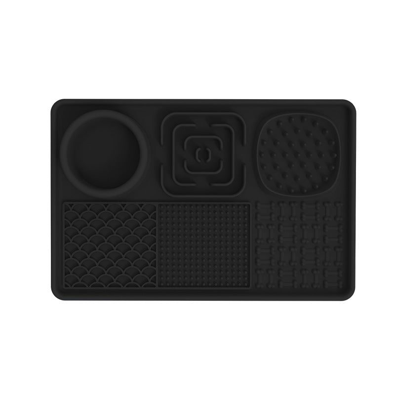 Square green lick mat with scraper for cats and dogs
