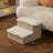Gentle slope two-step dog stairs, full product photo