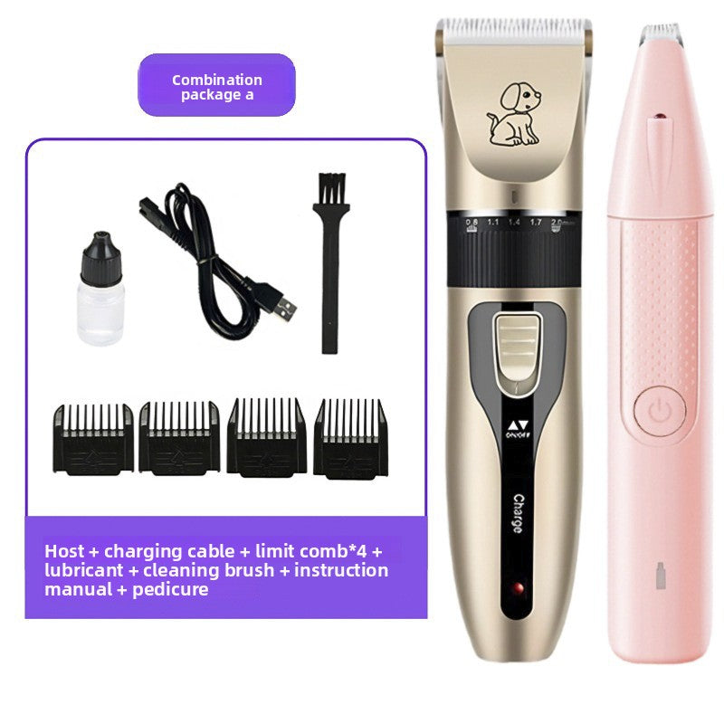 Pet Hair Clipper Grooming Kit with Steel Comb and Scissors