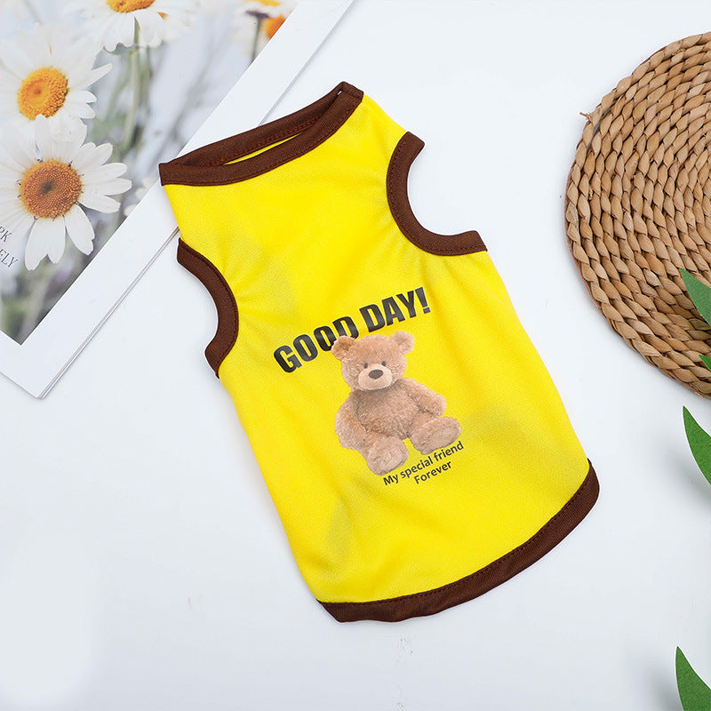 Breathable summer pet vests in plain and striped colours