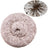 Round long plush nest bed for cats and dogs in Gradient Khaki