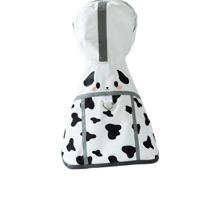 Waterproof rain poncho for small dogs in Yellow Puppy, in a home setting