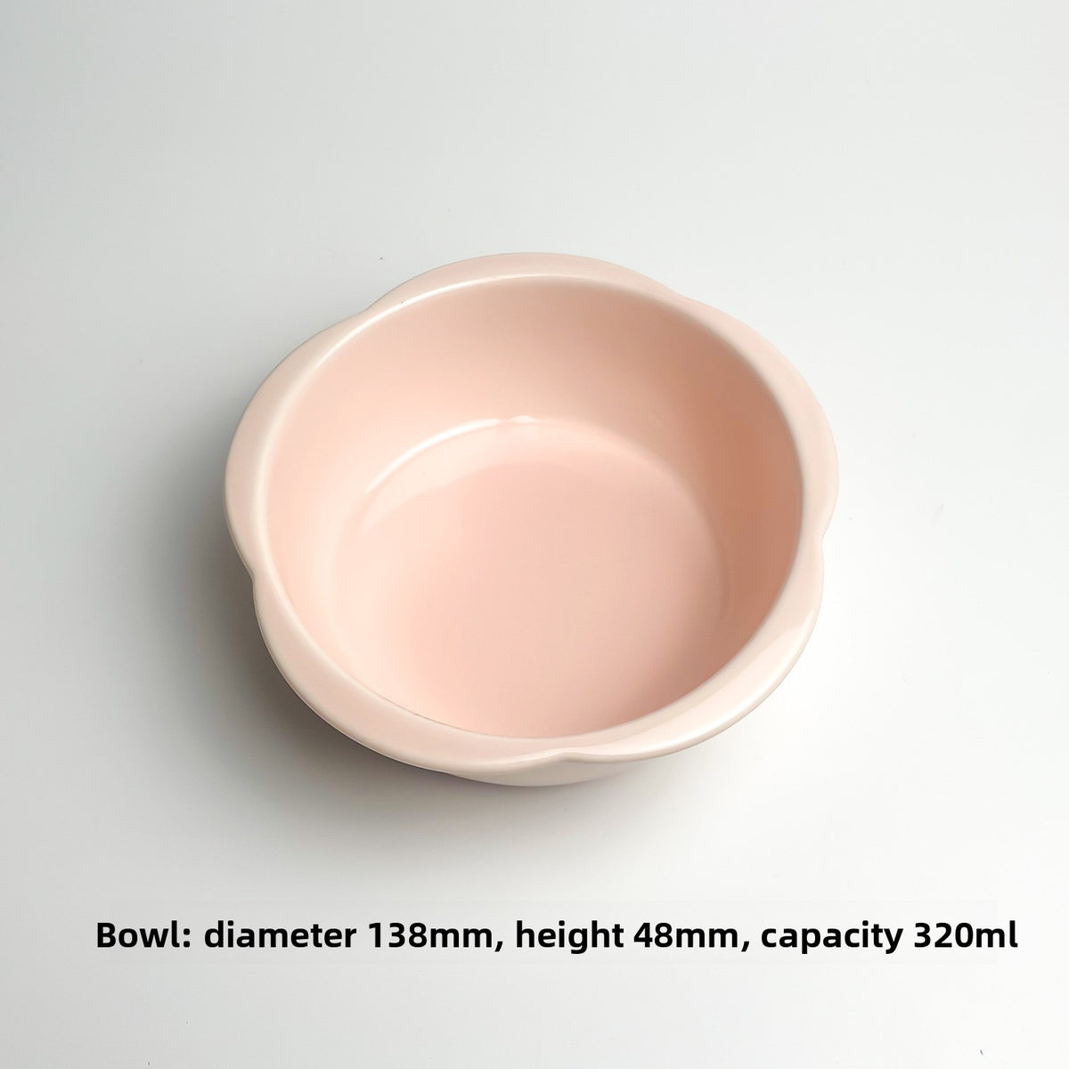 Slanted Ceramic Cat Bowl with Flower Design and Optional Stand for Neck Comfort