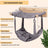 Modular wooden wall-mounted cat climbing frame in vintage finish