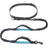 Hands free dual handle bungee dog lead in fluorescent green