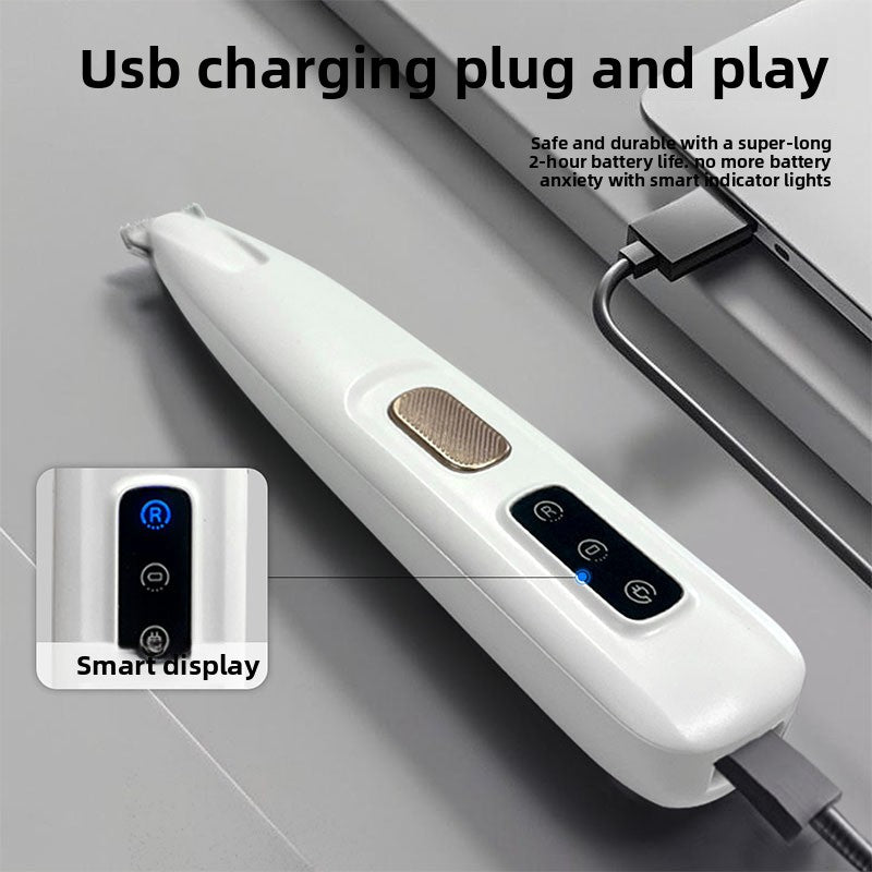 IPX5 Waterproof Pet Clipper with Ceramic Blade and LED Light