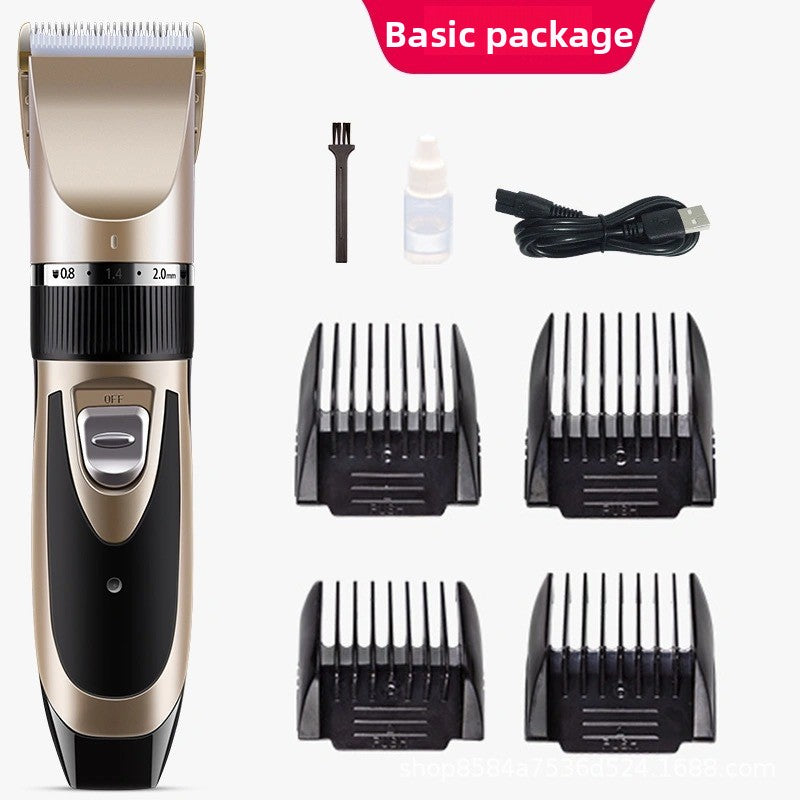 Pet Hair Clipper Set with 4 Limit Combs, Rechargeable Dual Voltage