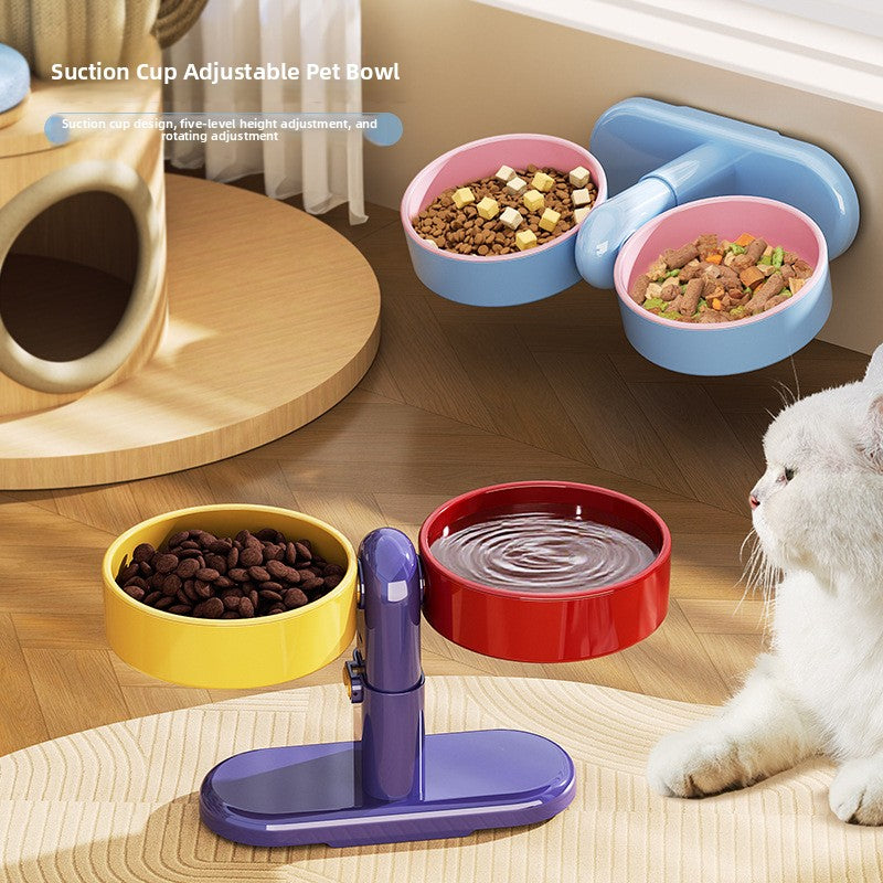 Height-adjustable raised cat food bowl, main product photo