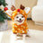Fleece lined Christmas reindeer costume for pets in Spotted Reindeer, in use with a pet