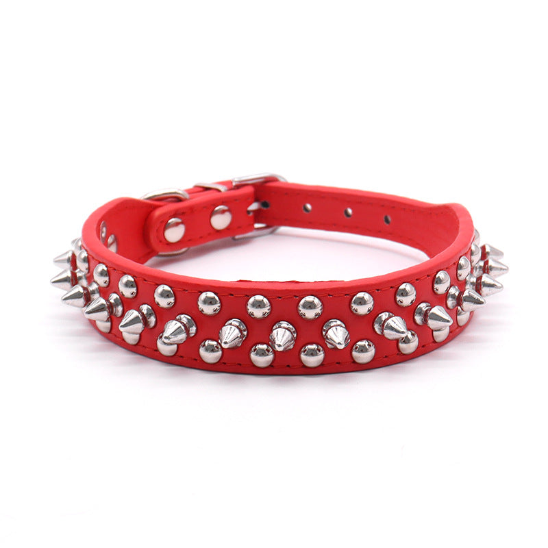 Punk-style studded PU dog collar, available from Pet Royale UK