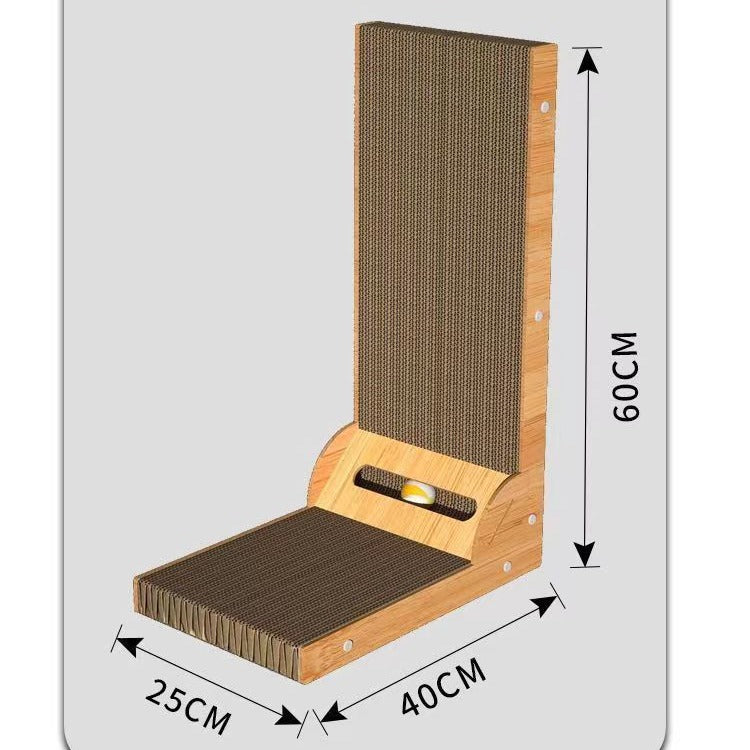 Cat scratching an extra large thick L-shaped board