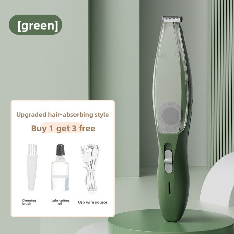 Pet Hair Trimmer with Built-In Vacuum, Quiet Cordless Grooming Kit