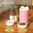 Automatic Gravity Pet Food Feeder and Water Dispenser in Yellow, Blue or Pink with Bell