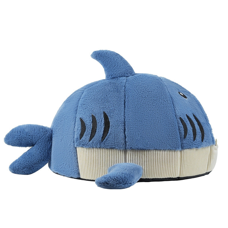 Novelty shark shaped pet nest bed in soft plush, photo 5