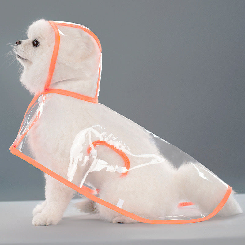 Clear EVA dog raincoat with four-leg cover in pink, product image 19