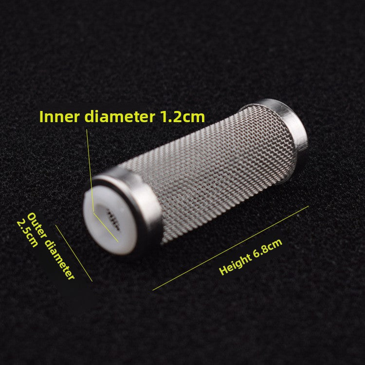 Stainless mesh aquarium filter intake guard with rubber connector, view 3