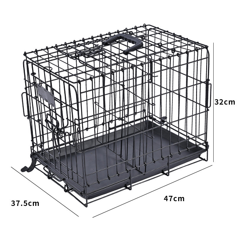Foldable wire pet crate with removable tray, product view