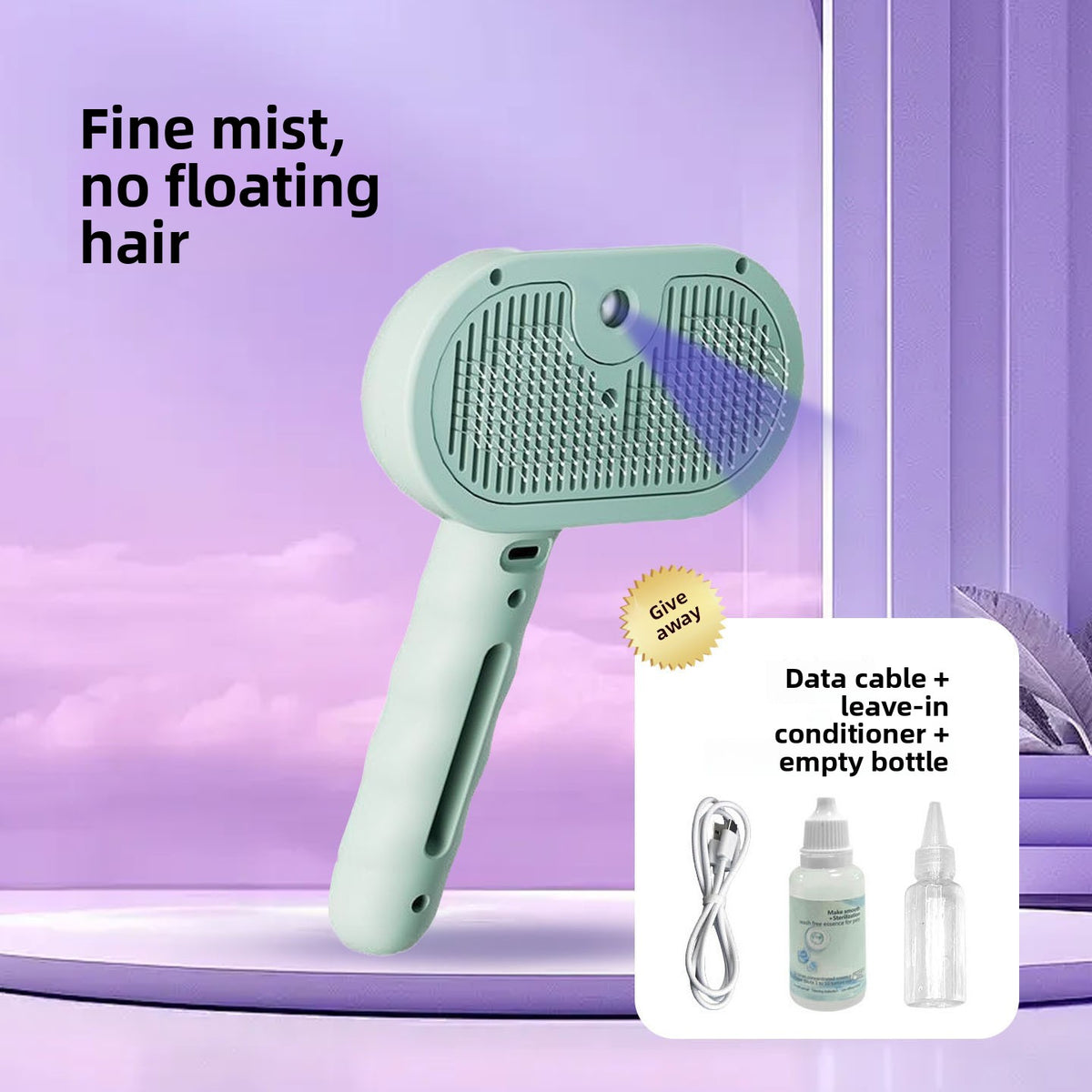 Pet Spray Grooming Comb with Detangler for Dogs and Cats