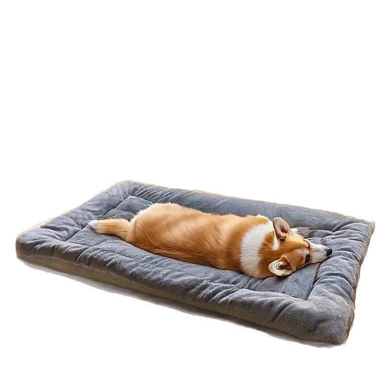Extra thick fleece-lined dog bed mat, product detail photo