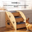 Carpeted pet ramp stairs with non-slip surface for beds, photo 2