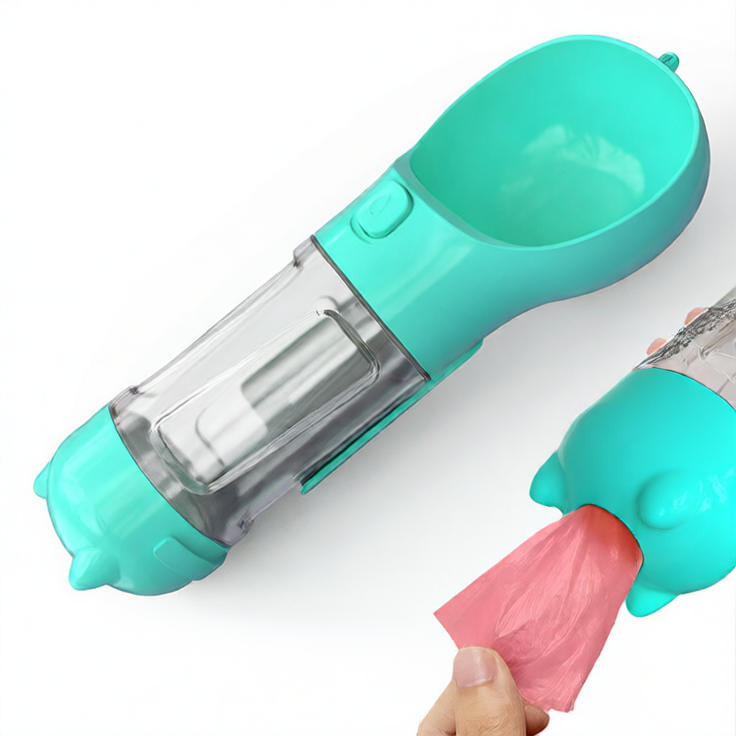 Portable Dog Water Cup with Poo Bag Holder or Food Box