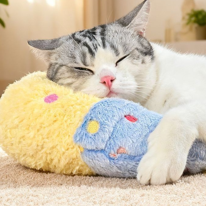 Soft velvet moon shaped sleeping pillow for pets, product image 4